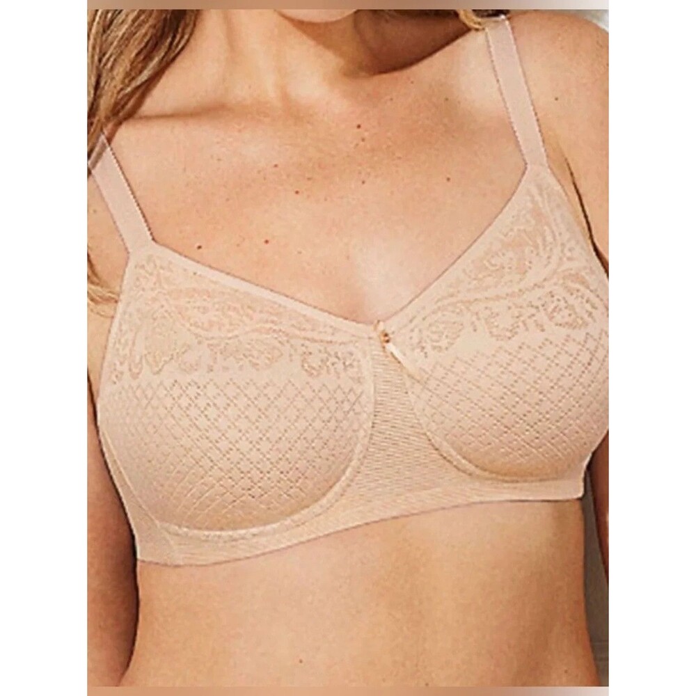 Wacoal 852210 Beige Visual Effects Wire-Free Minimizer Bra  Size 36D